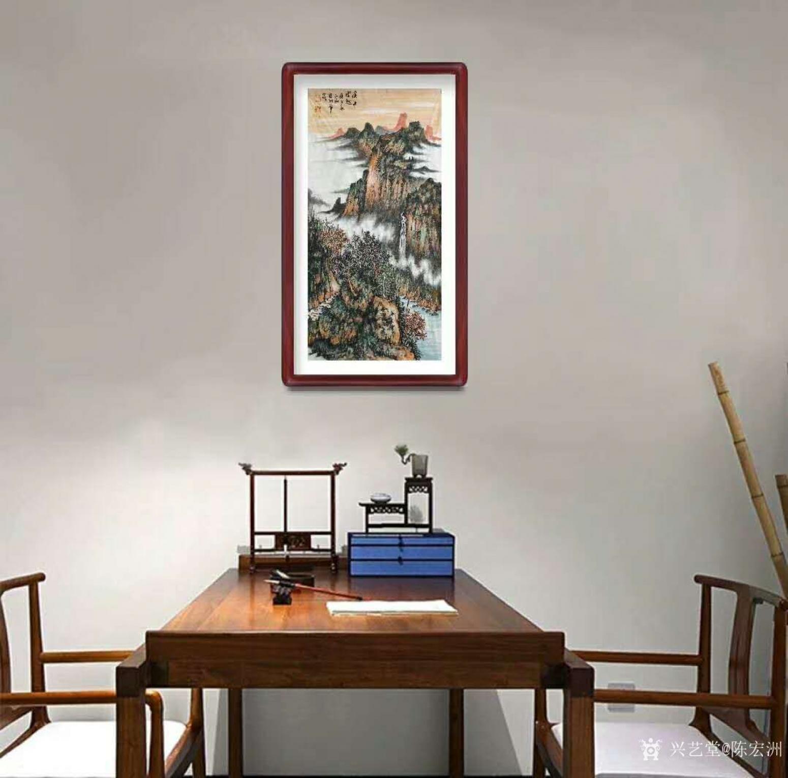 陳宏洲國畫作品《山水-溪山云起圖》【圖4】