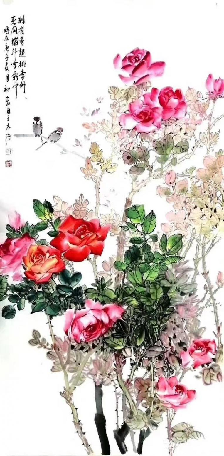 周順生國畫作品《王志強月季王墨骨精品》【圖0】