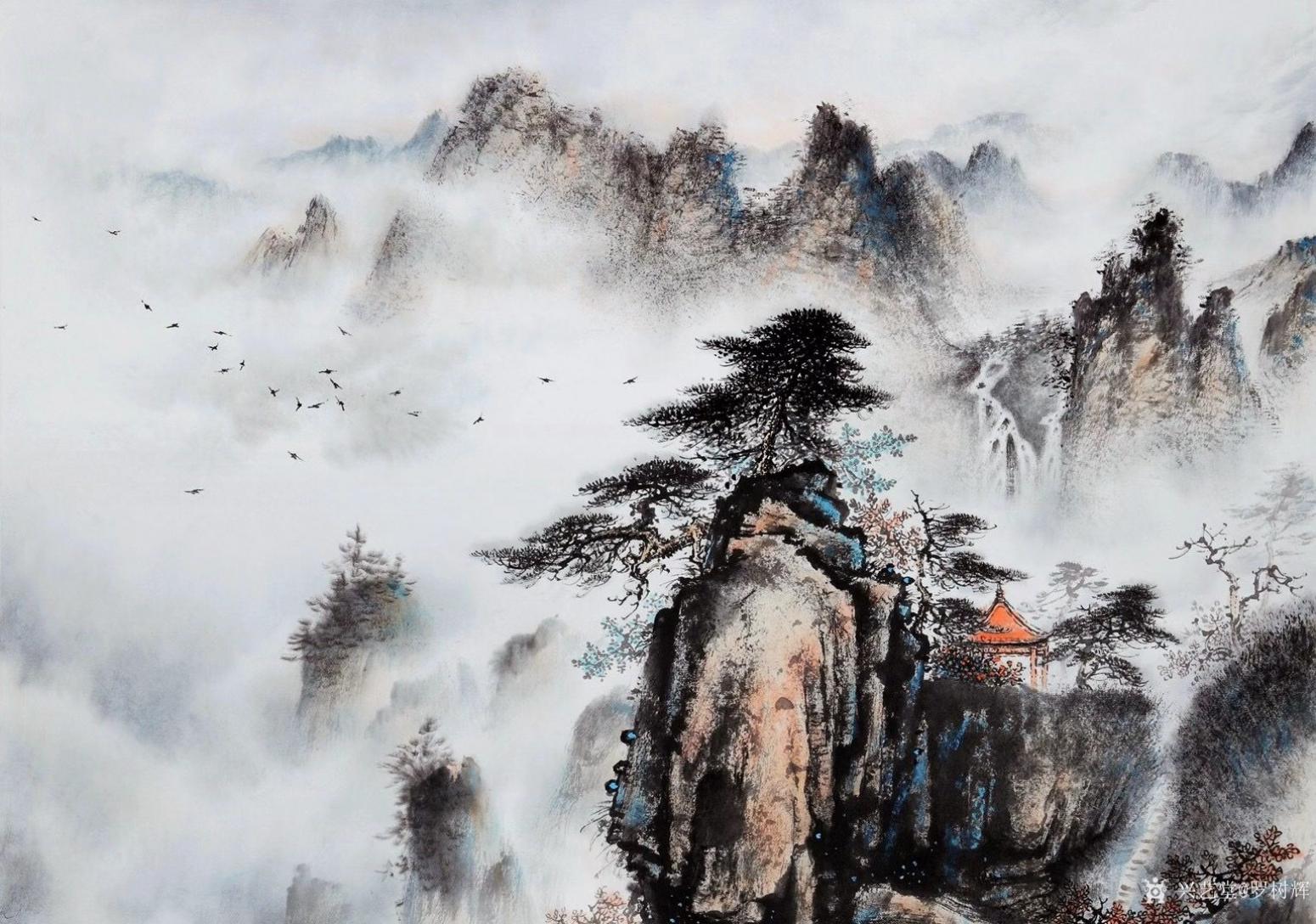 羅樹(shù)輝國(guó)畫(huà)作品《山水松-飄渺隱仙跡》【圖3】