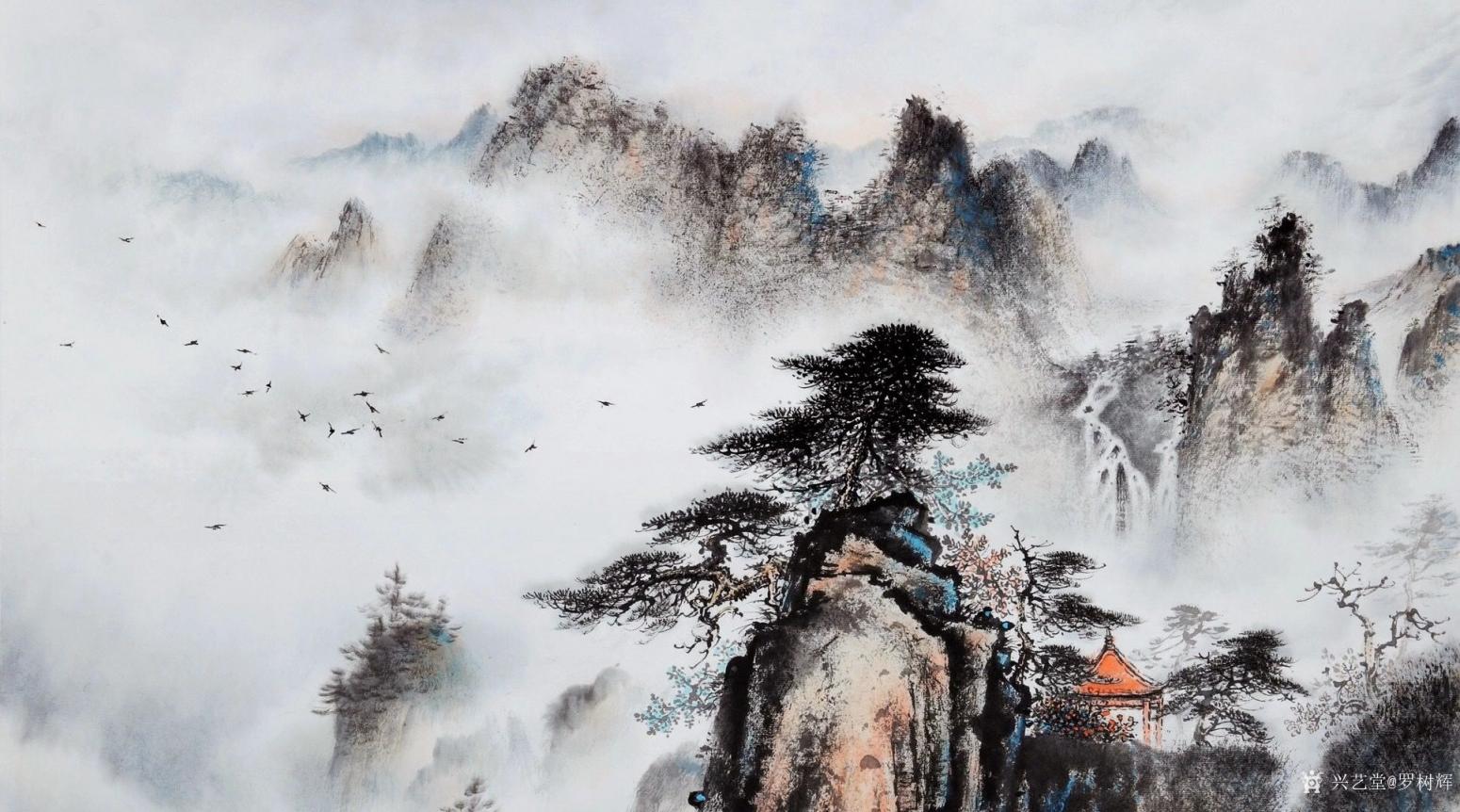 羅樹(shù)輝國(guó)畫(huà)作品《山水松-飄渺隱仙跡》【圖4】