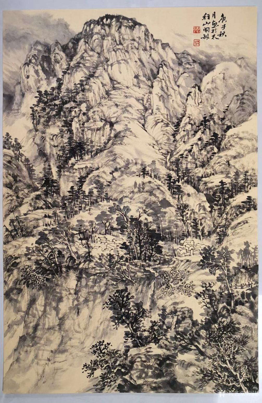 閻敏國(guó)畫作品《山水-太行寫生14》