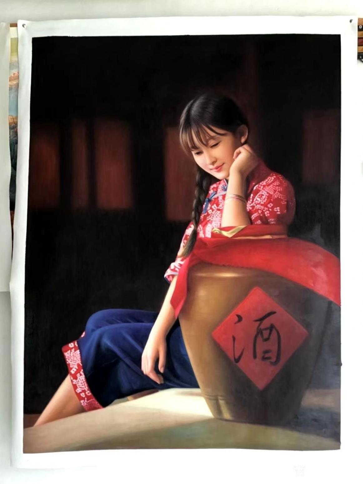 黃聯(lián)合油畫作品《黃聯(lián)合油畫女兒紅》