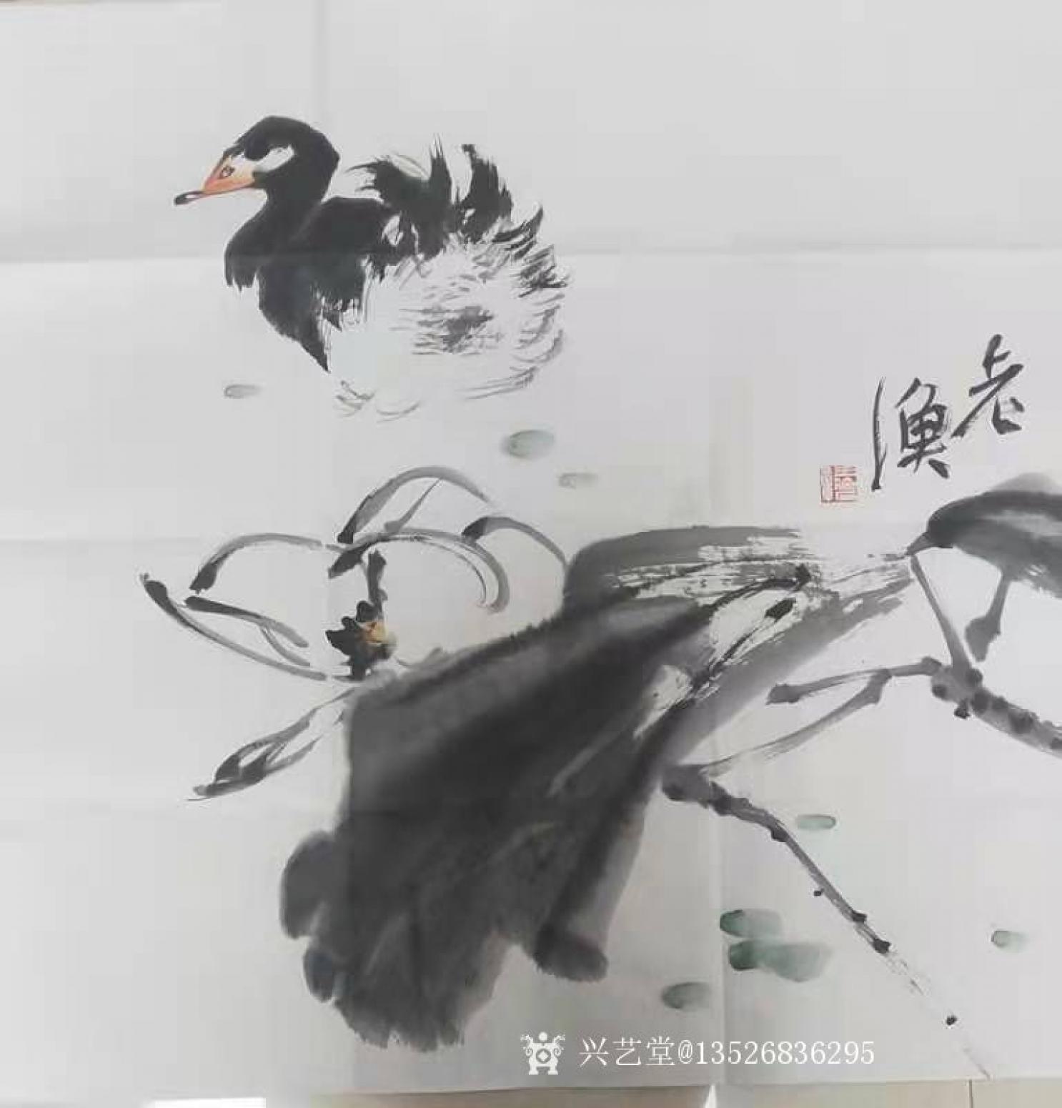 13526836295老付國(guó)畫作品《墨荷》【圖0】