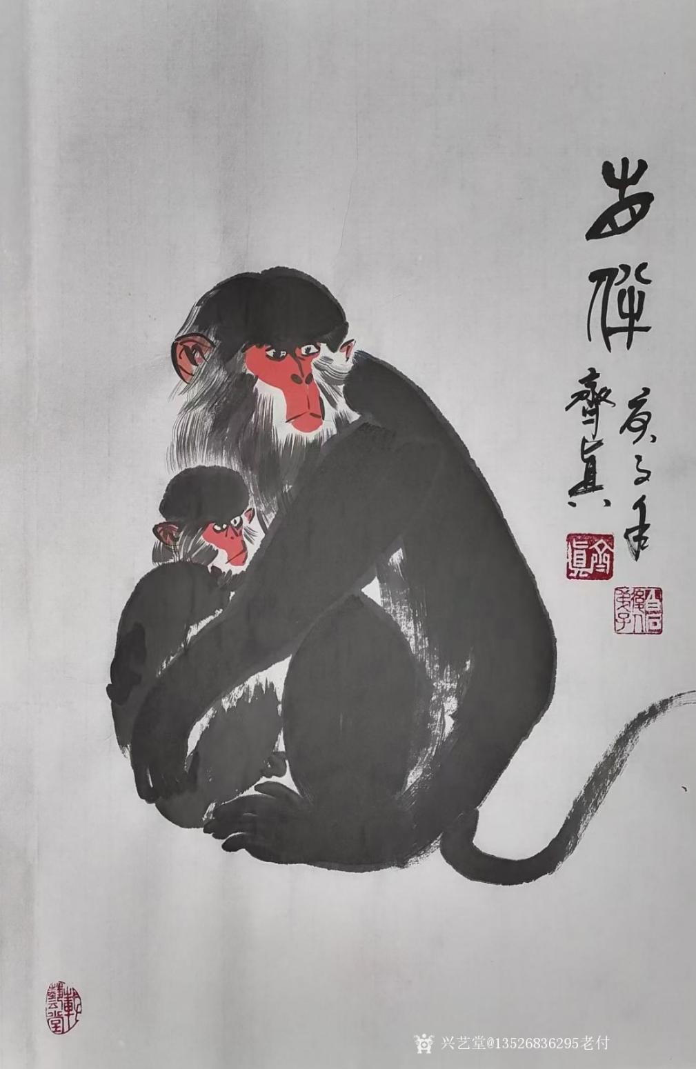 13526836295老付國畫作品《呵護》【圖0】