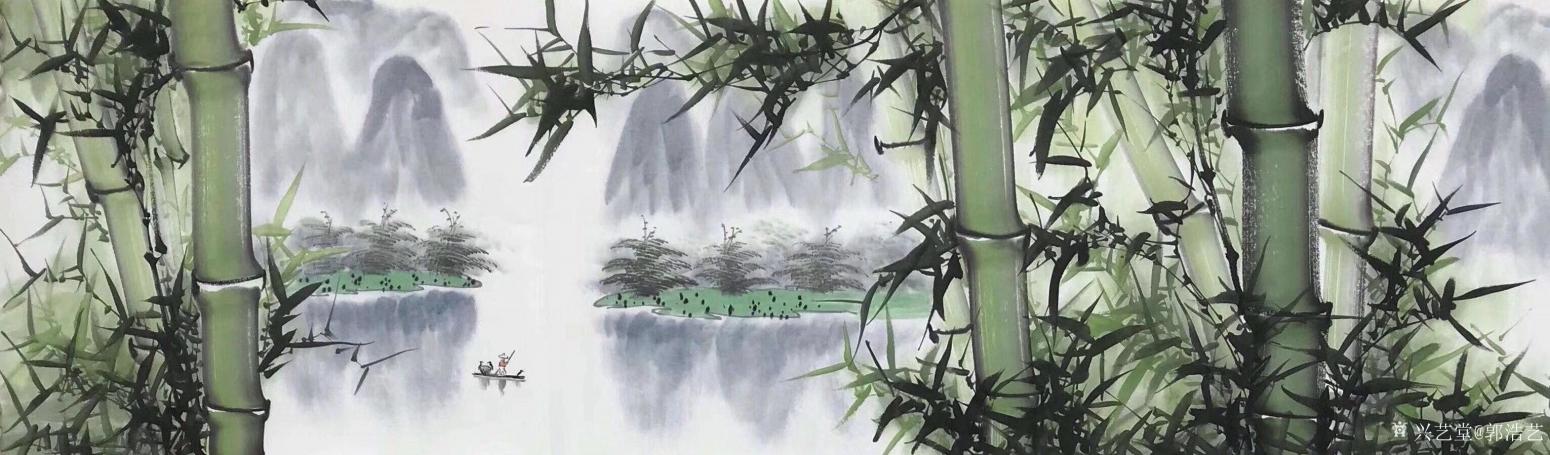 郭浩藝國畫作品《山水-平安富貴竹3》