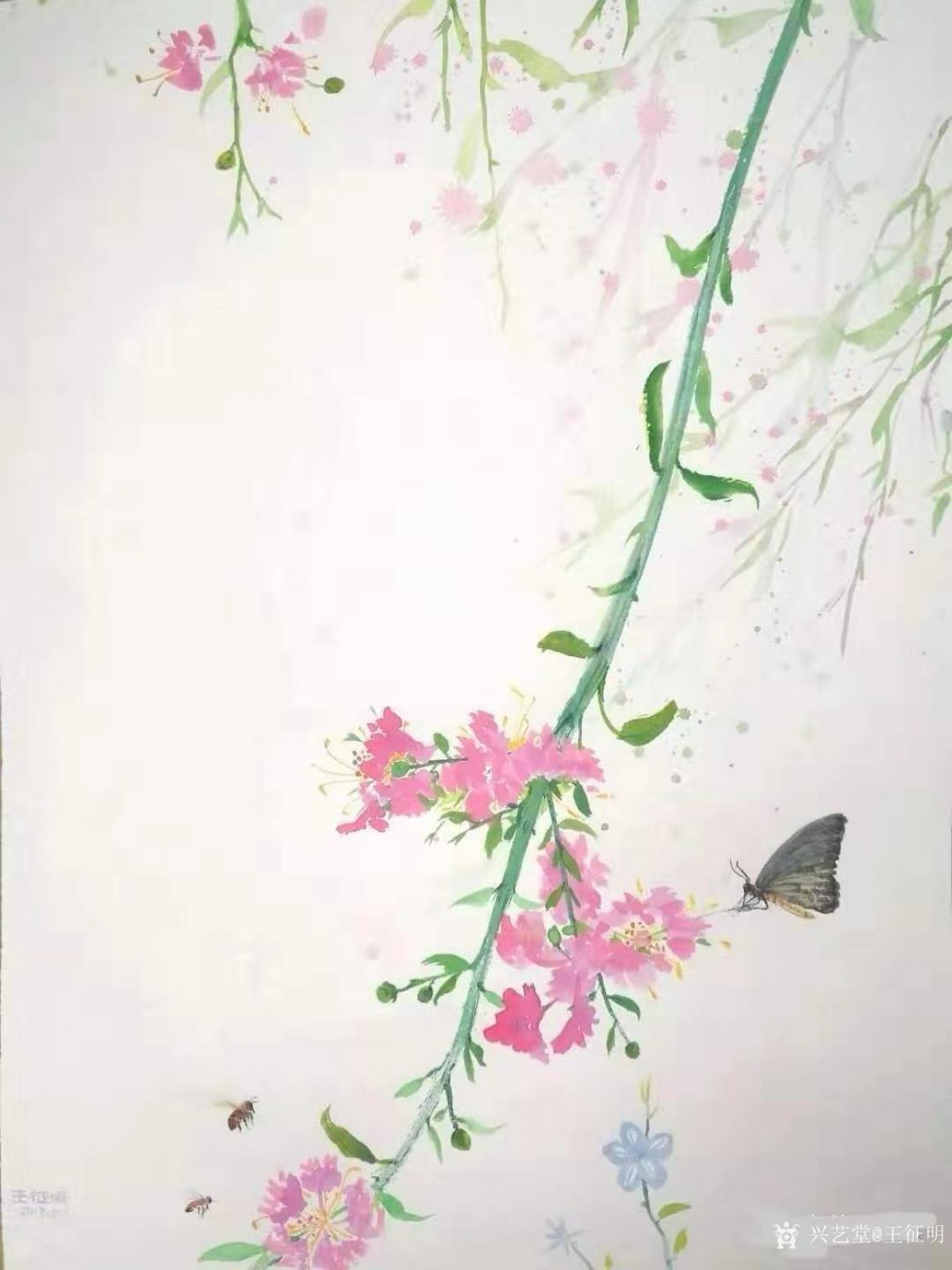 王征明國(guó)畫作品《水意畫“春之歌”》