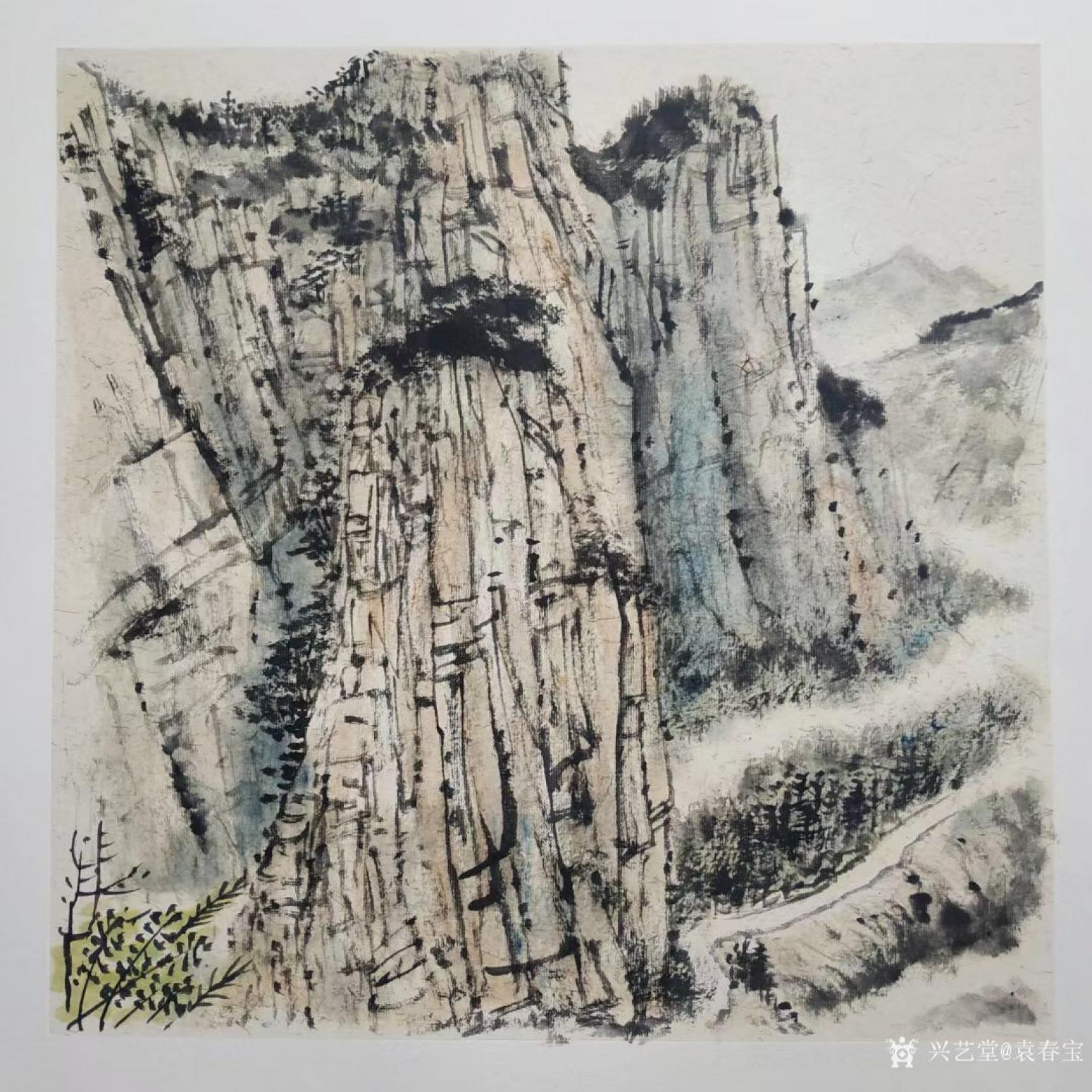 袁春寶國畫作品《巍巍太行山》