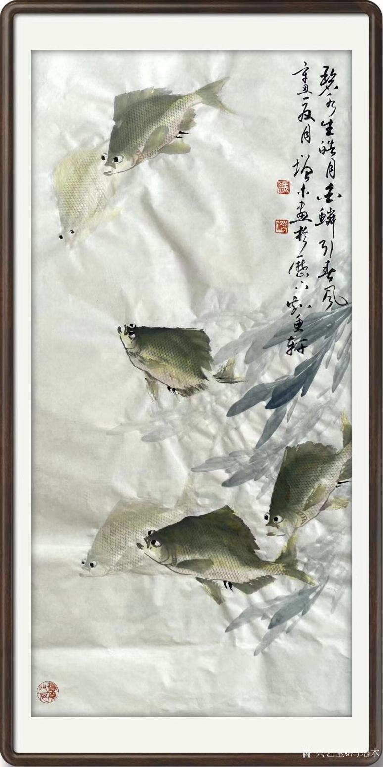 馮增木國畫作品《魚-金鱗引春風(fēng)》【圖0】