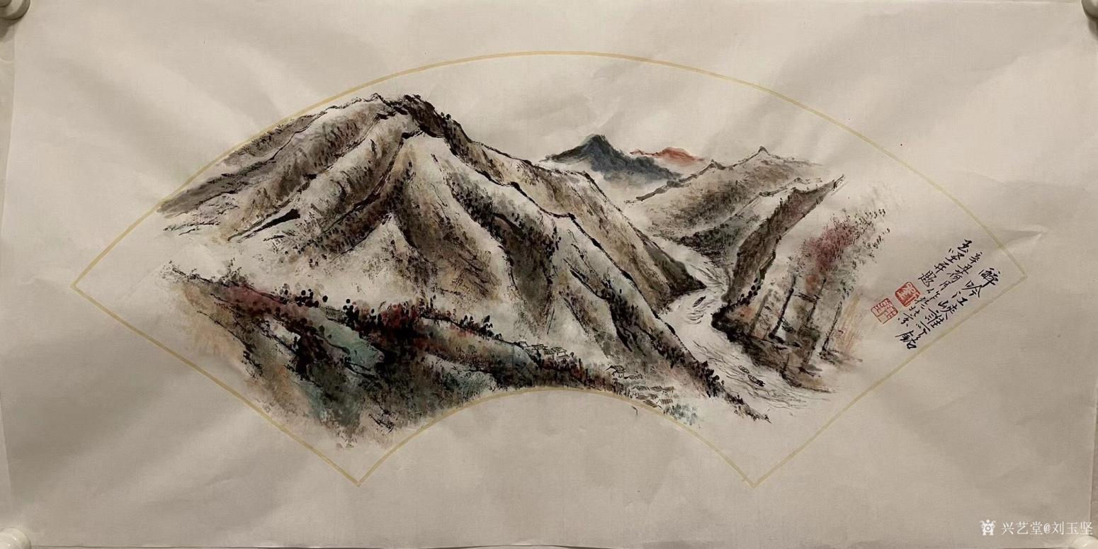 劉玉堅國畫作品《山水畫醉吟江峽誰撰銘》【圖0】