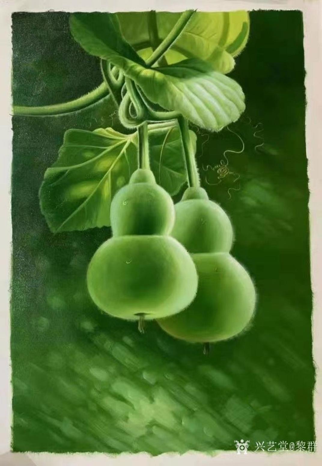 黎群油畫作品《葫蘆油畫(包框包郵)》【圖0】