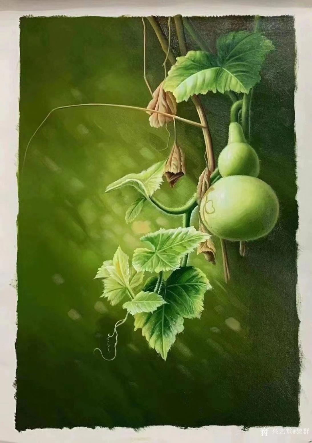 黎群油畫作品《葫蘆油畫(包框包郵)》【圖2】