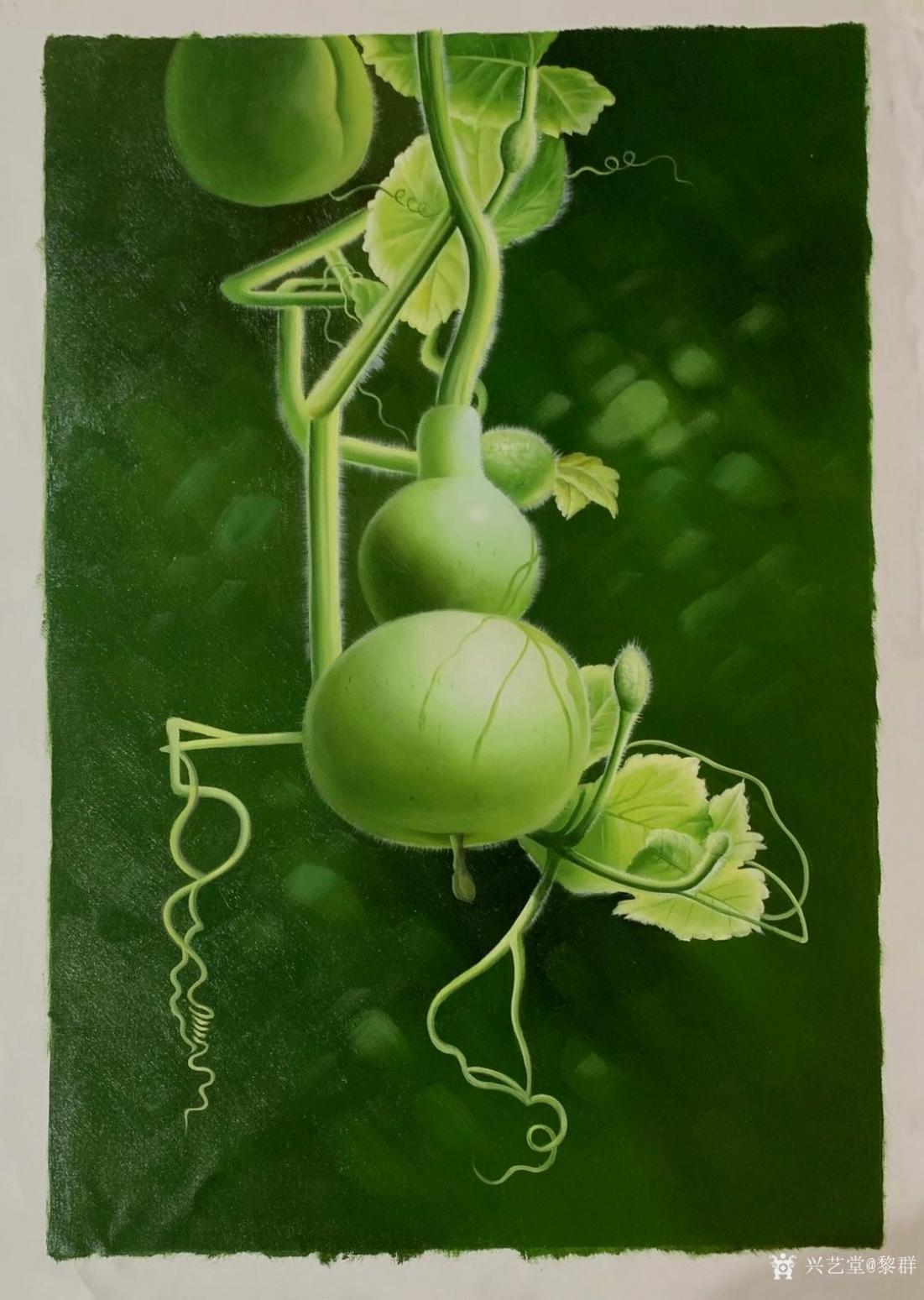 黎群油畫作品《葫蘆油畫(包框包郵)》【圖3】