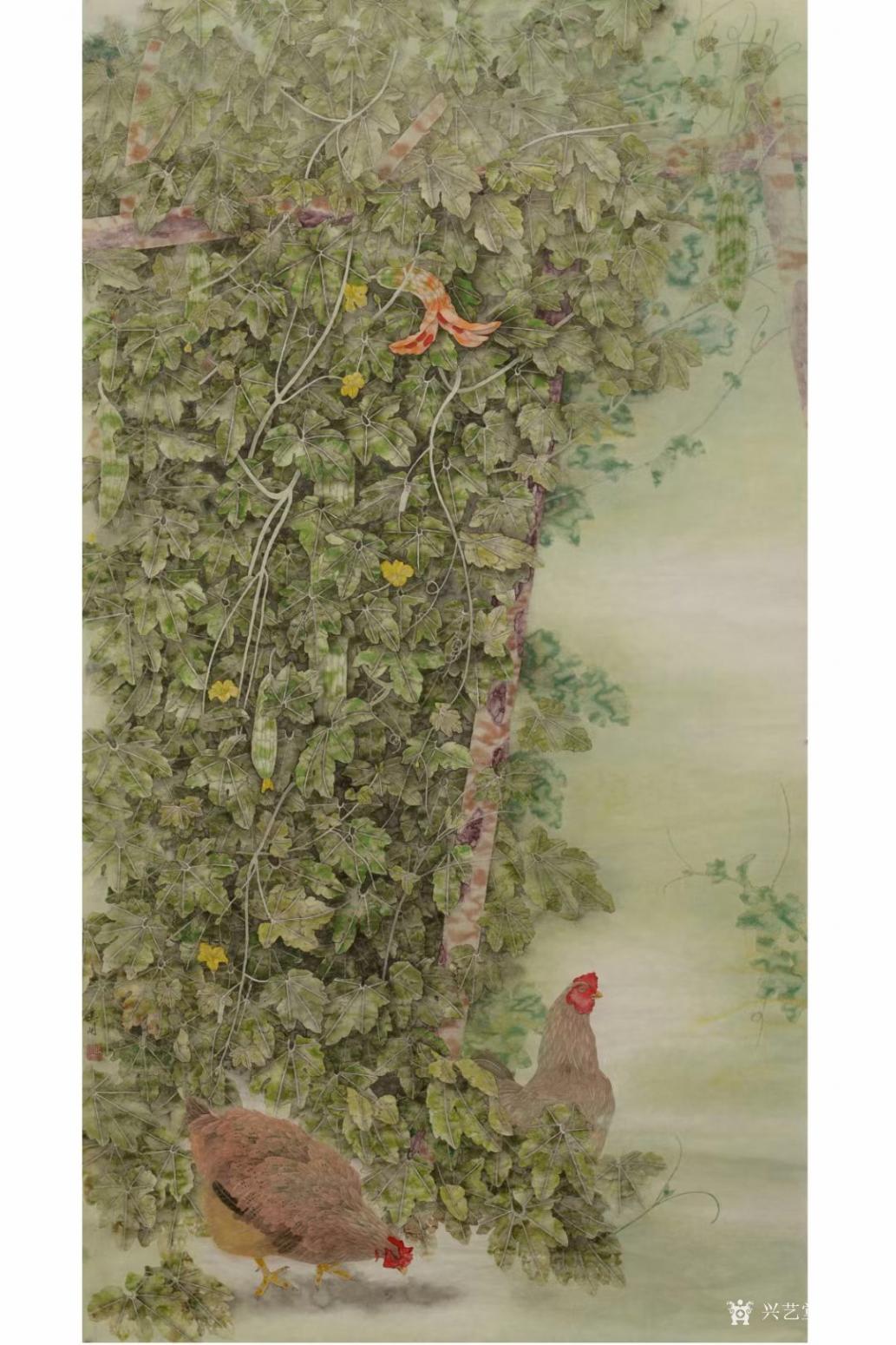 邢建明國畫作品《花鳥畫-田園樂》