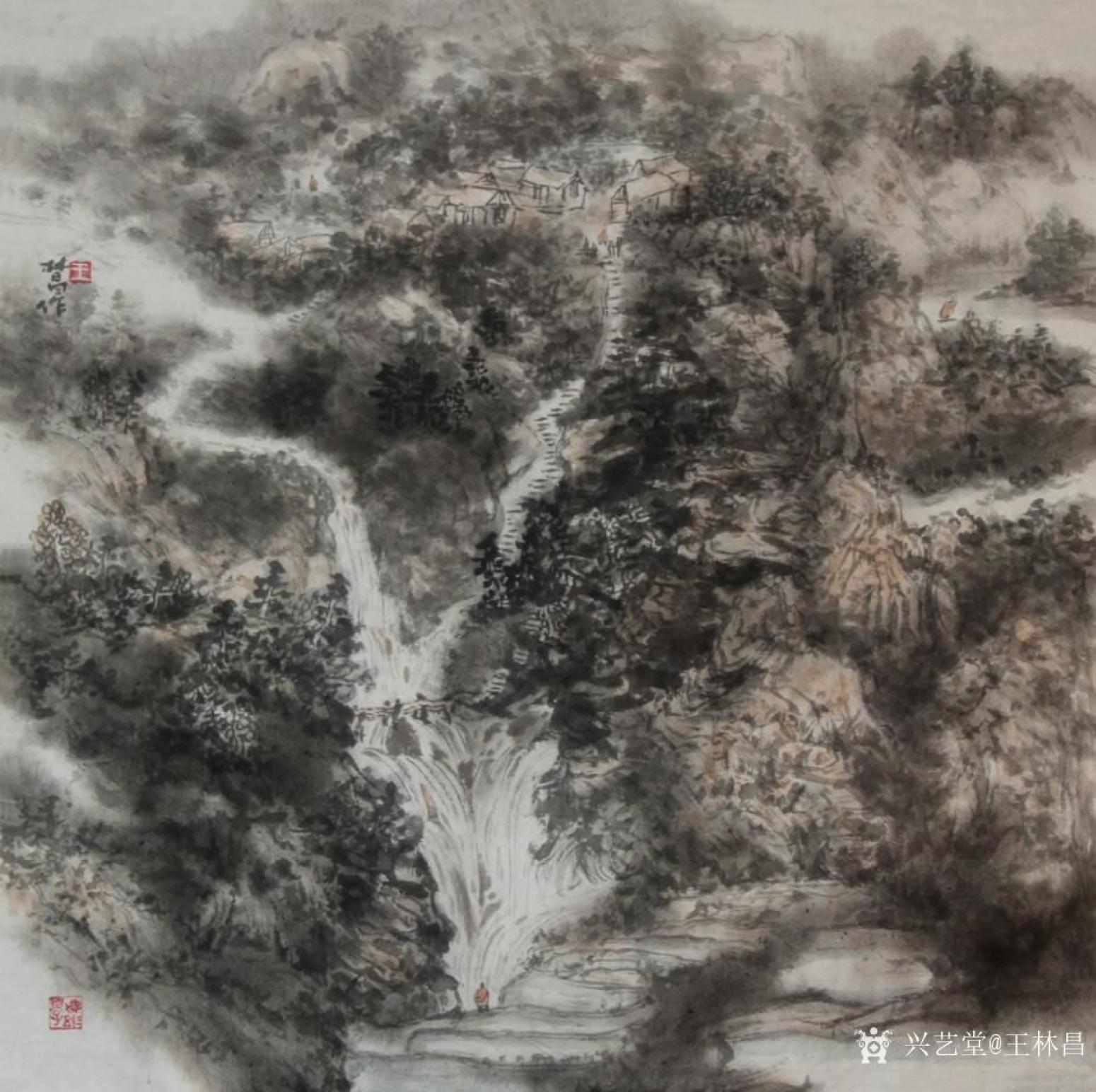 王林昌國畫作品《劫起閑觀》