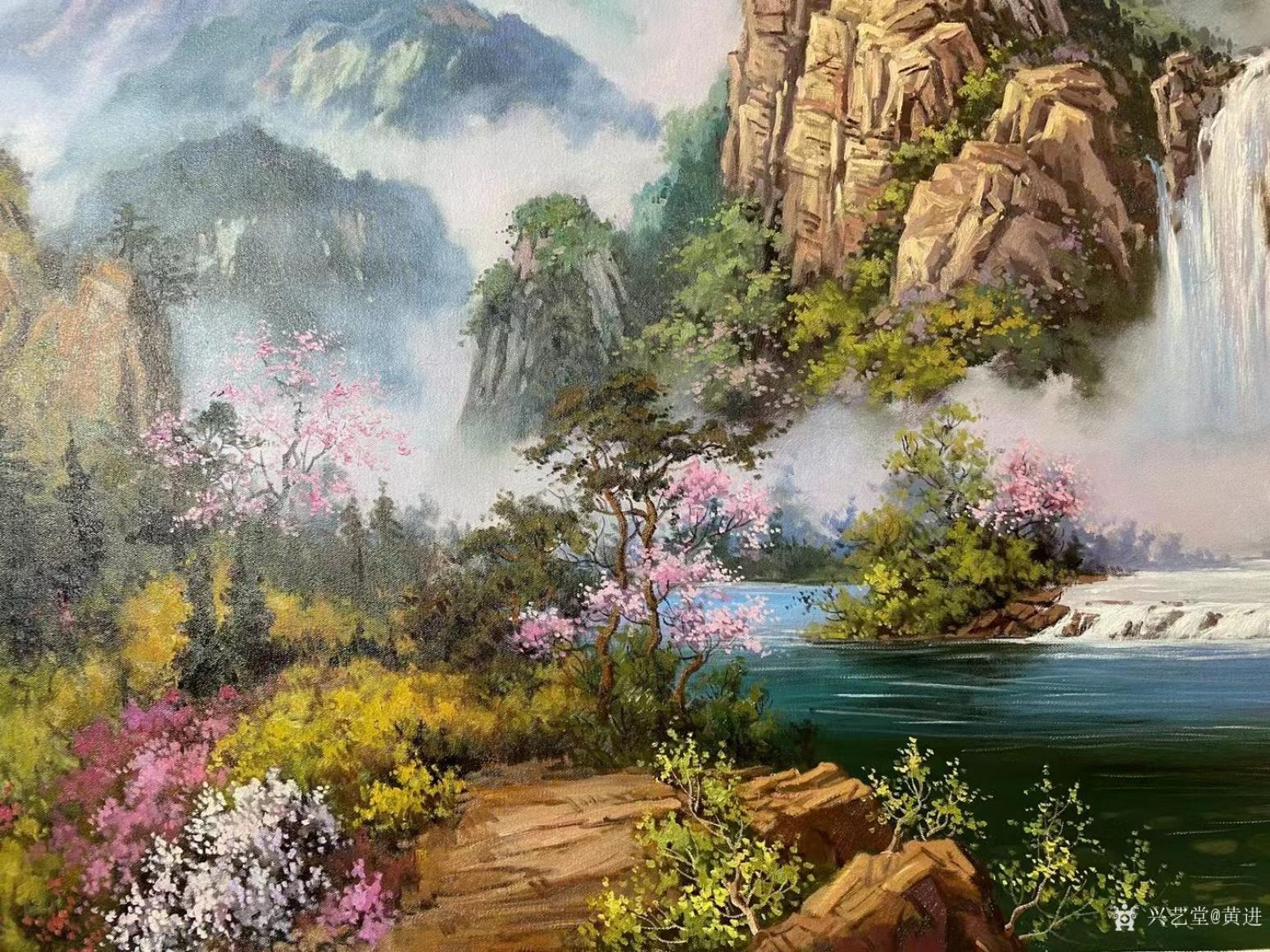 黃進(jìn)油畫作品《風(fēng)景油畫-春色》【圖1】