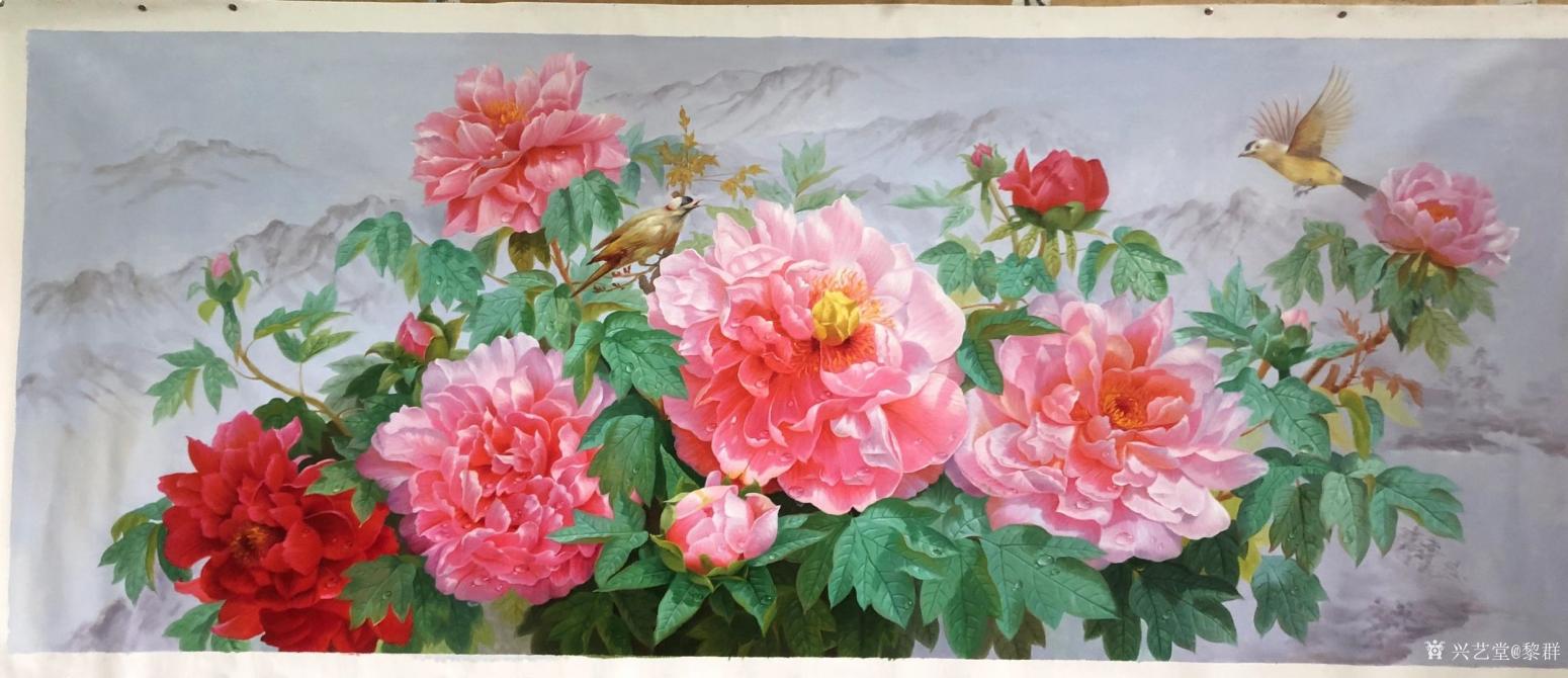 黎群油畫作品《《花中皇后》》【圖0】