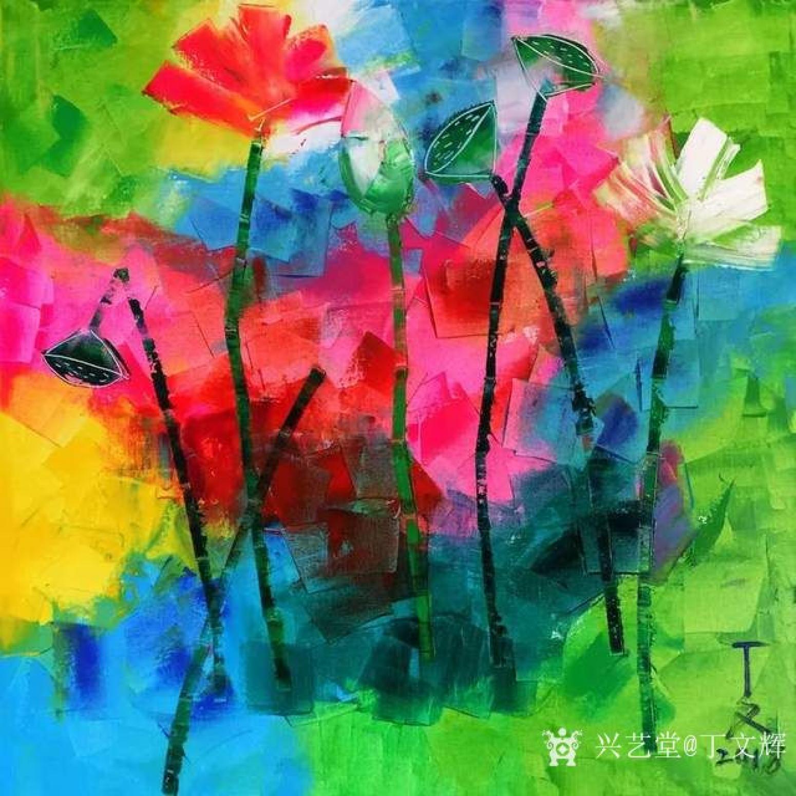 丁文輝油畫作品《荷塘意蘊(yùn)52》