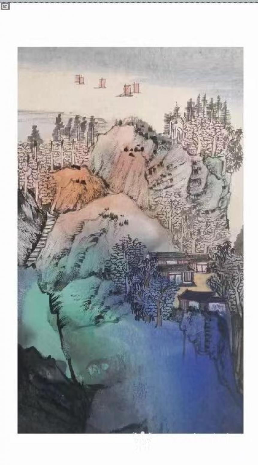 任振山國畫作品《潑彩-遠(yuǎn)行》