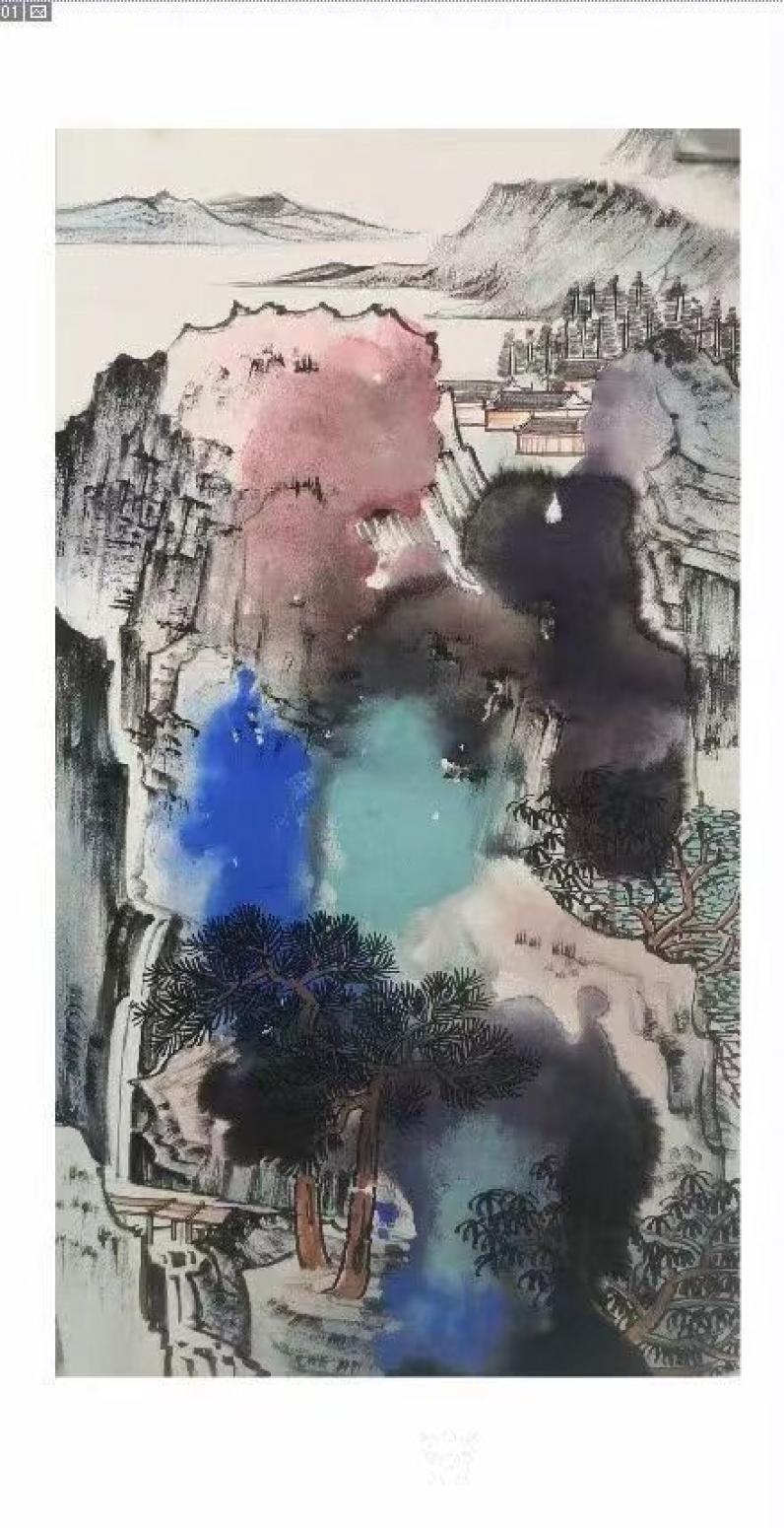 任振山國(guó)畫作品《潑彩-希望》【圖0】