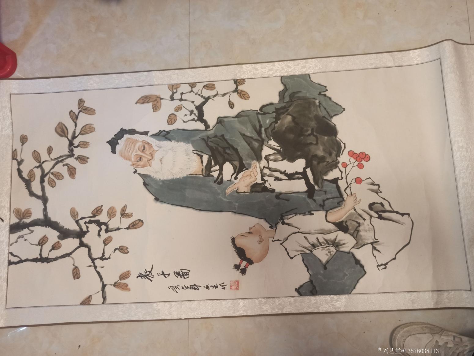 13576038113國畫作品《教子圖》【圖2】