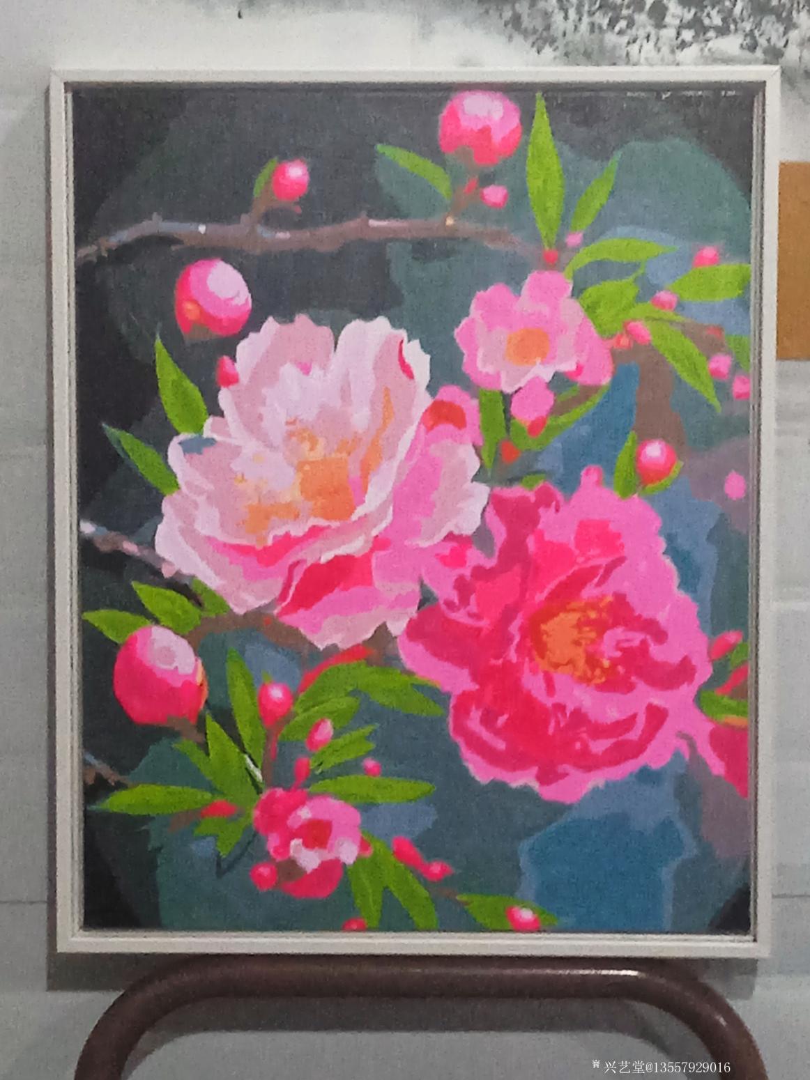 13557929016油畫作品《綻放桃花(已裱框)》【圖1】