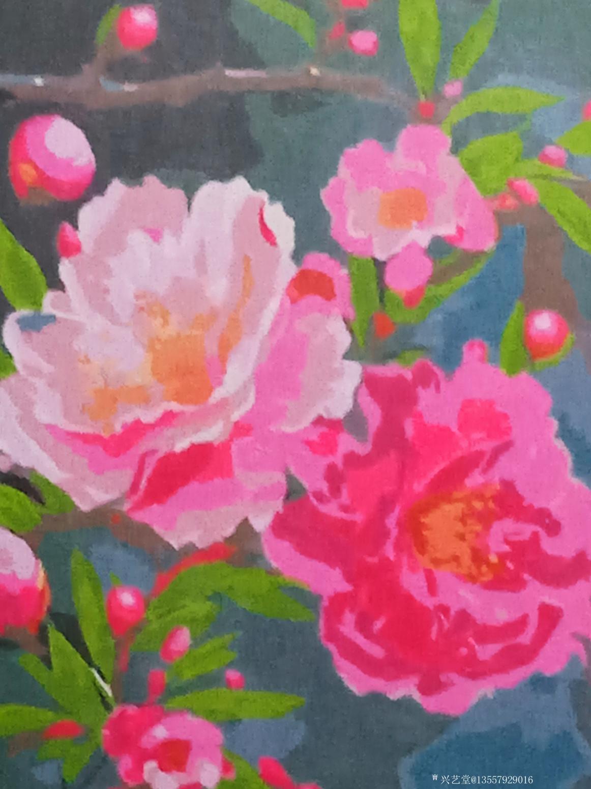 13557929016油畫作品《綻放桃花(已裱框)》【圖2】