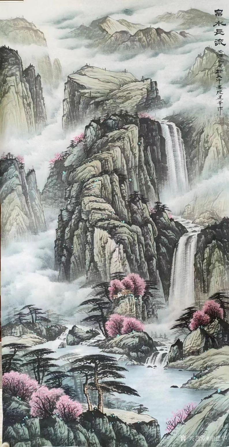 寧建華國畫作品《富水長流》