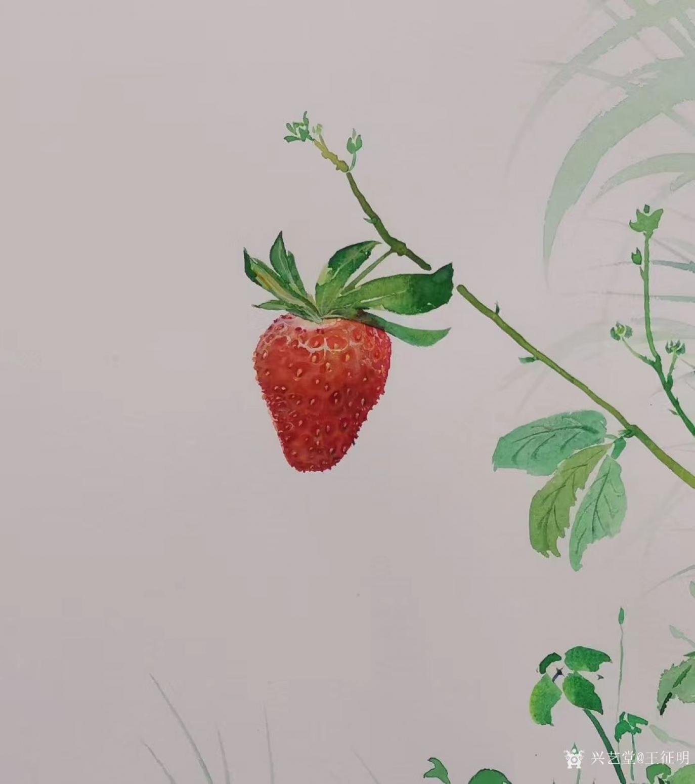 王征明國畫作品《水意畫萬綠之中一點紅》【圖1】