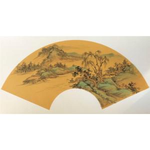 聞超國畫作品-《【扇面12】作者聞超》