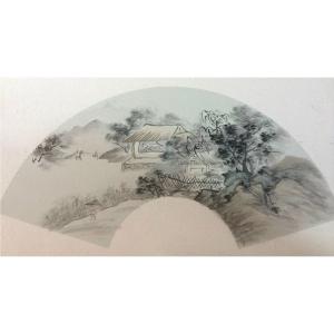 聞超國畫作品-《【扇面13】作者聞超》