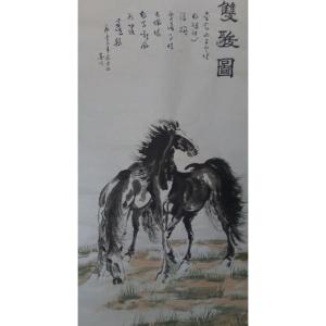 馬建生國(guó)畫(huà)作品-《【雙駿圖】作者馬建生》