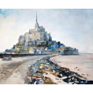 楊陽國畫作品《【Mont-Saint-Michel】作者楊陽》價格1440.00元