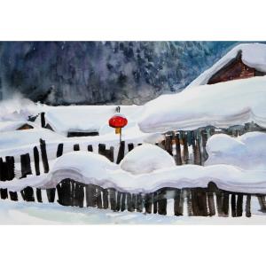 楊陽國畫作品《【雪鄉(xiāng)一角】作者楊陽》價格1440.00元