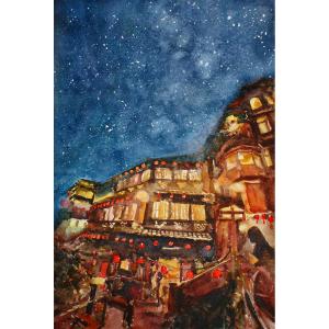 楊陽國畫作品《【神隱九份城】作者楊陽》價格2400.00元