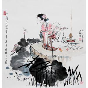 竇世魁國畫作品-《小荷才露尖尖角》