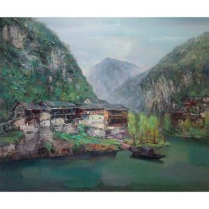 朱明油畫作品-《【綠洲】作者朱明》