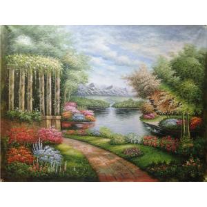 莫明標油畫作品-《【花園一角】作者莫明標 臨摹》