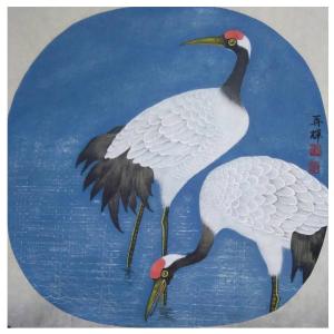 唐再輝國畫作品-《【仙鶴】作者唐再輝》