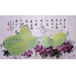 張洋國畫作品-《【哈密甜瓜】作者張洋》