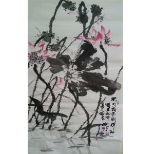 李朝國國畫作品-《【蓮花6】作者李朝國》