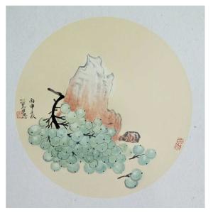 張大石國畫作品-《【葡萄】作者張大石》