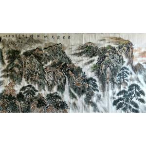 馬青山國畫作品-《【萬里霞光映朝暉】作者馬青山》