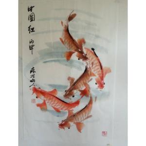 王學(xué)東國畫作品-《【中國紅】作者王學(xué)東》