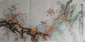 邢坤國畫作品-《傲骨迎春》