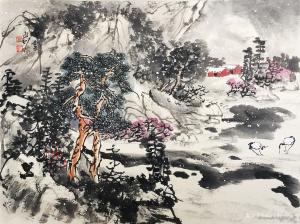趙永利國畫作品-《雪韻》