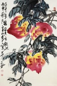 王立軍國畫作品-《《三千年結(jié)實(shí)之桃》》