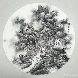 歐凱歌國(guó)畫作品-《煙云古寺》