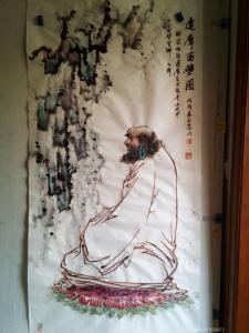 13918556072國畫作品-《達(dá)摩面壁圖》