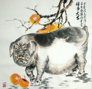 田光榮國(guó)畫作品-《諸事大吉》