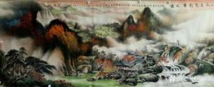 藝術(shù)品圖片:藝術(shù)家周順生國(guó)畫(huà)作品名稱(chēng)《周院長(zhǎng)小六尺秋起苗寨》議價(jià)